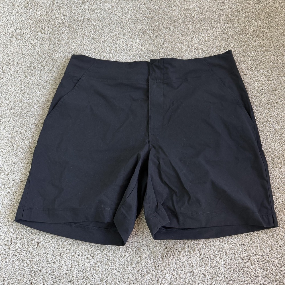 Columbia Chino Shorts Womens 10 Black Nylon Stretch Drawstring Hiking Summer
